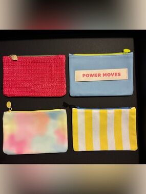 ipsy set of four Multicolor Zip Pouch bags